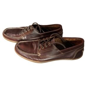 Timberland Mens Brown Leather Boat Shoes Moc Toe Loafers‎ A13JW Size 10.5